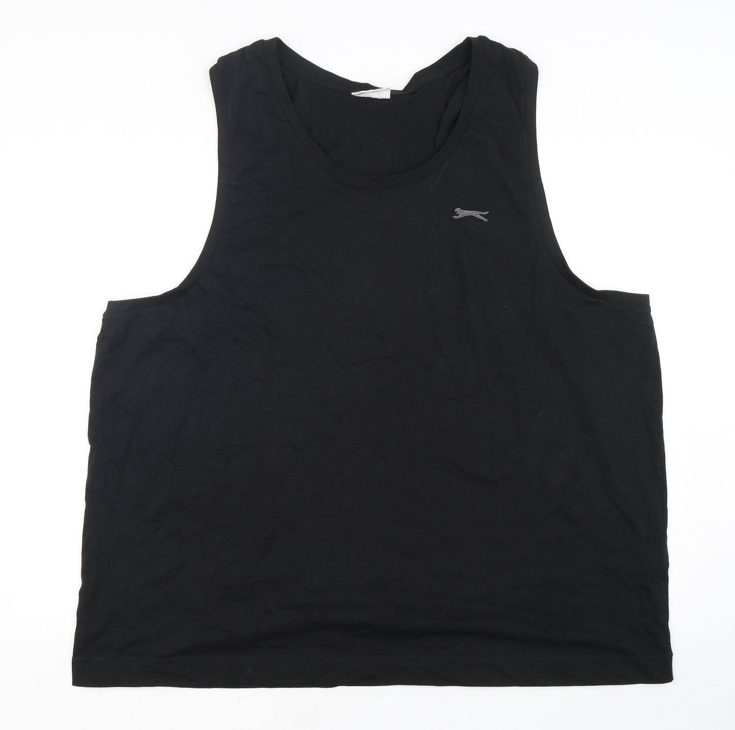 Slazenger Mens Black  Cotton Basic Tank Size 4XL Round Neck