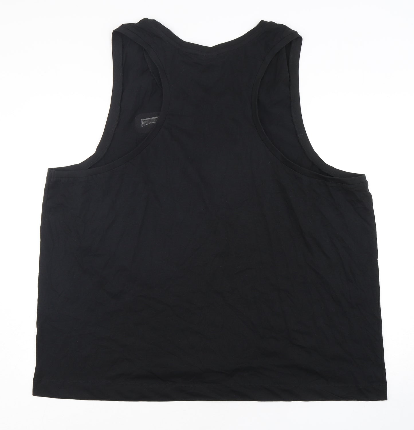 Slazenger Mens Black  Cotton Basic Tank Size 4XL Round Neck