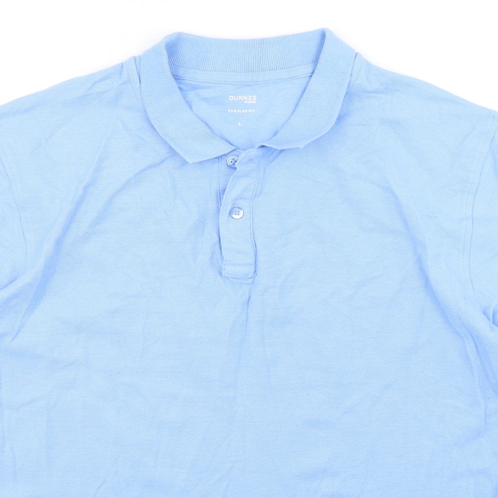 Dunnes Stores Mens Blue  Cotton  Polo Size L Collared