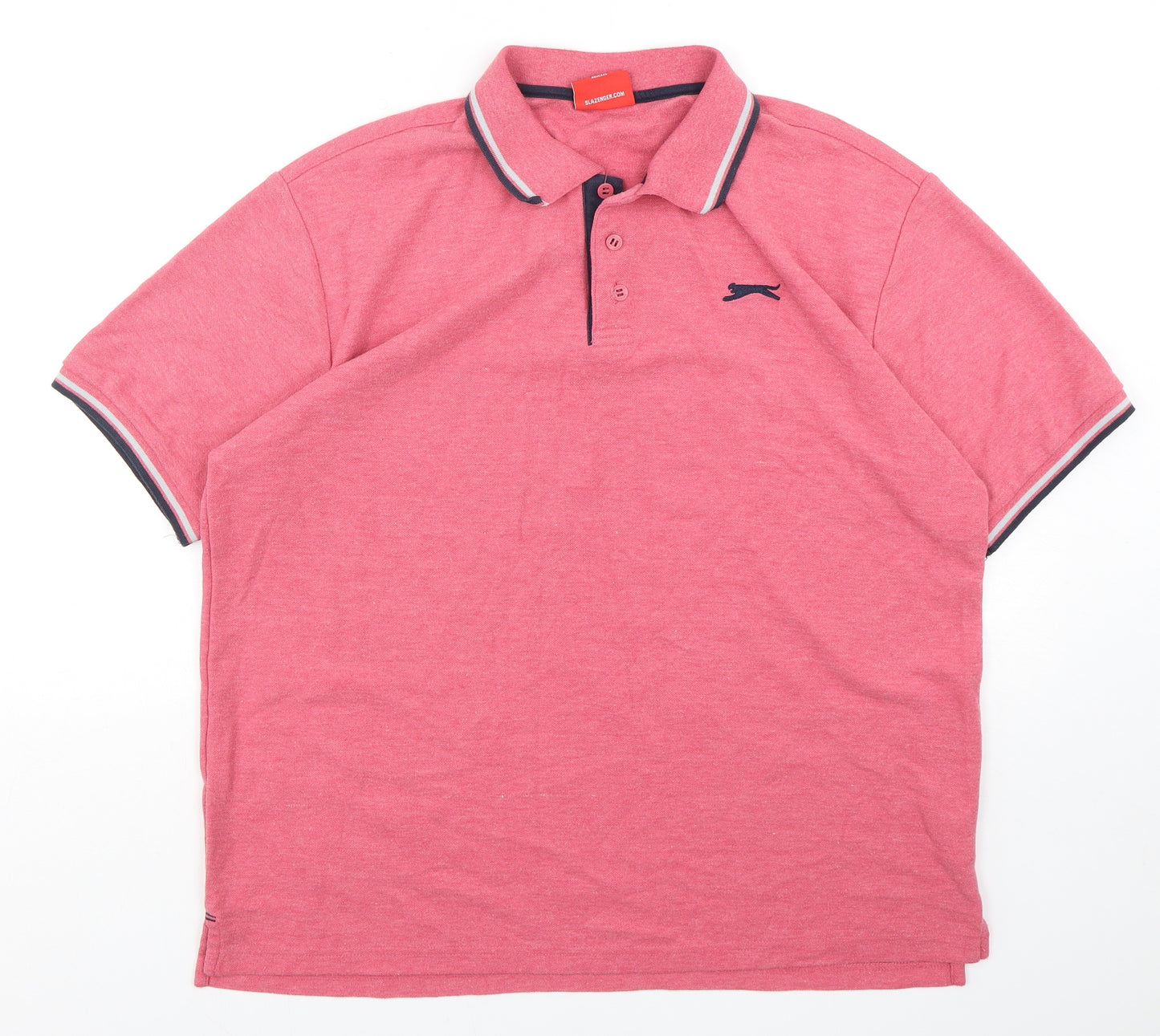 Slazenger Mens Pink  Polyester  Polo Size XL Collared Pullover