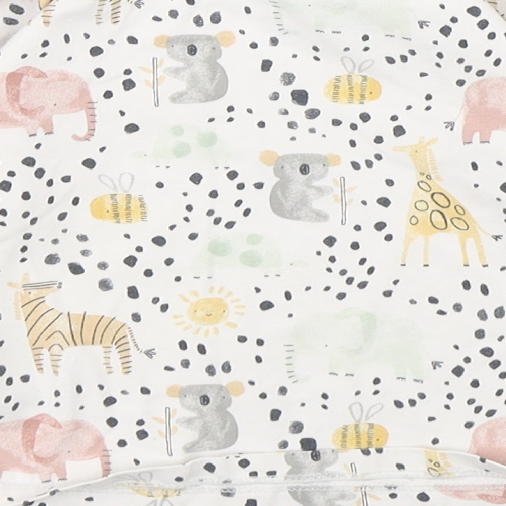 NEXT Girls Multicoloured Animal Print Cotton Basic T-Shirt Size 12-18 Months Round Neck Pullover