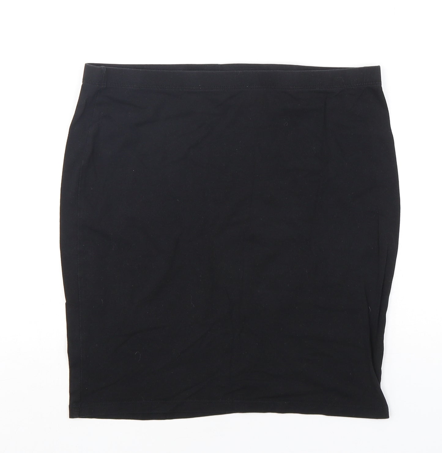 H&M Womens Black  Cotton Mini Skirt Size M
