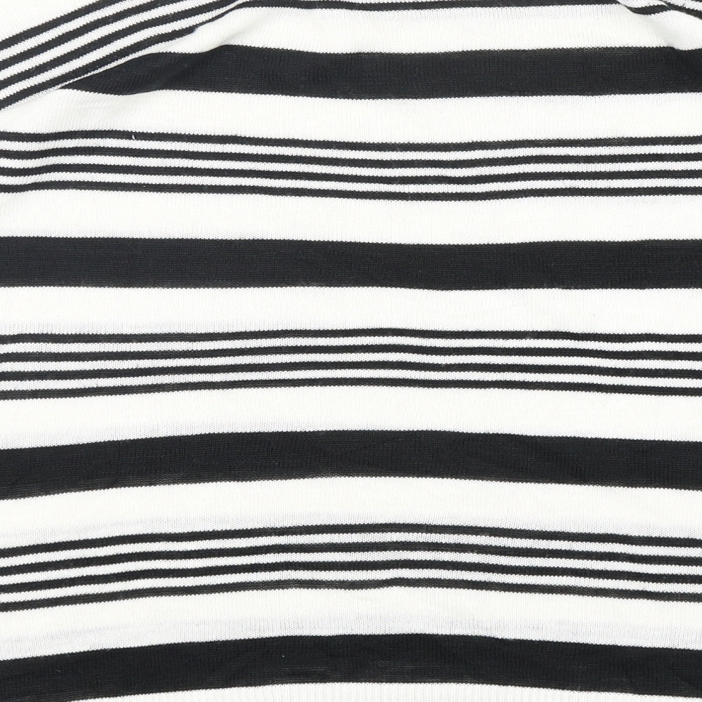 Marks and Spencer Womens Multicoloured Round Neck Striped Acrylic Pullover Jumper Size 14