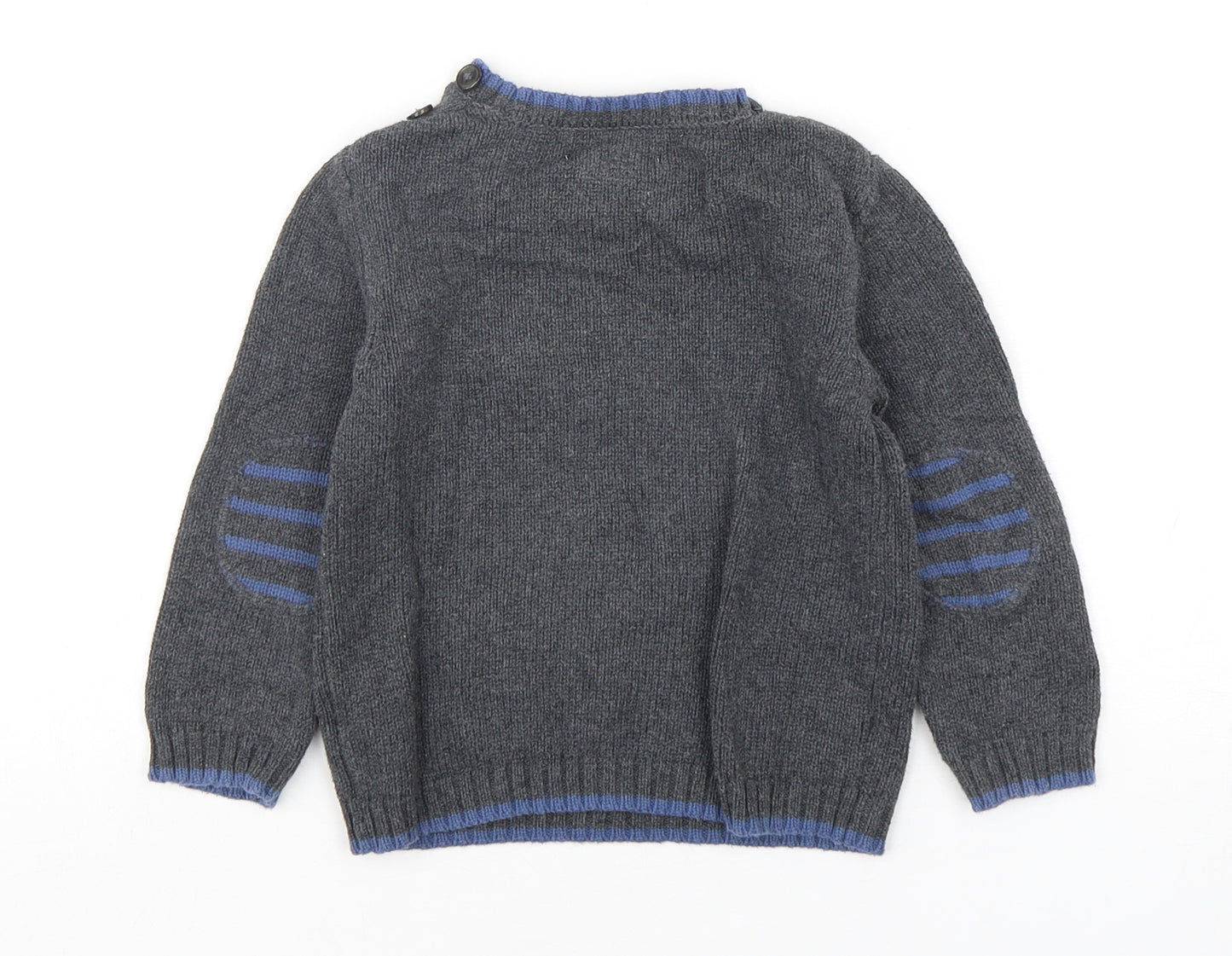 Ministry Of Rascals Boys Grey  Cotton Pullover Jumper Size 18-24 Months