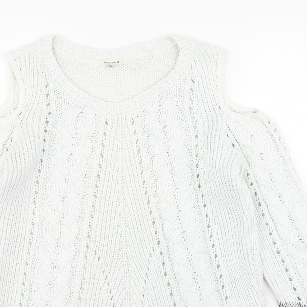 River Island  Womens Multicoloured Round Neck  Acrylic Pullover Jumper Size 12