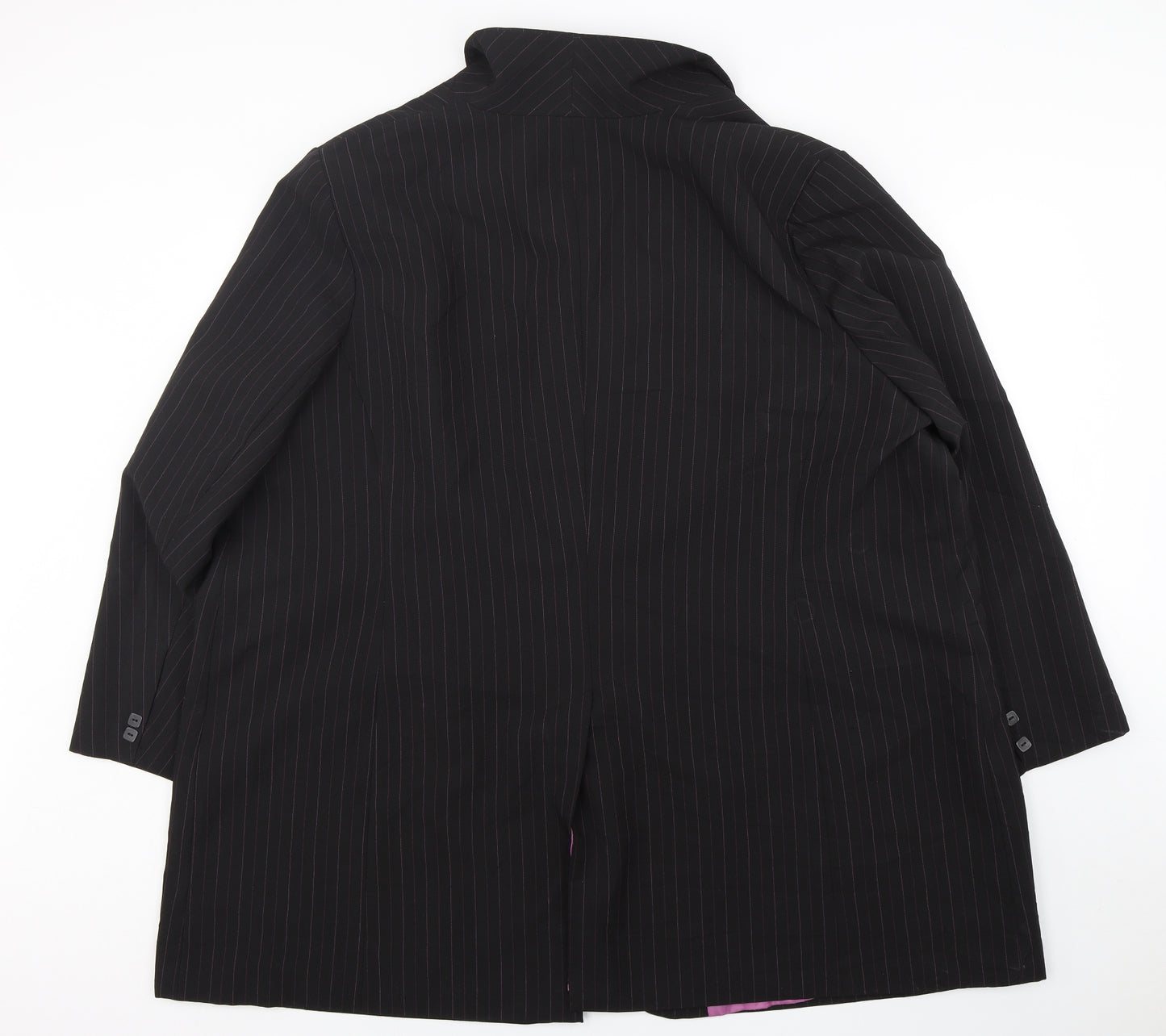essence Womens Black Striped Polyester Jacket Suit Jacket Size 28