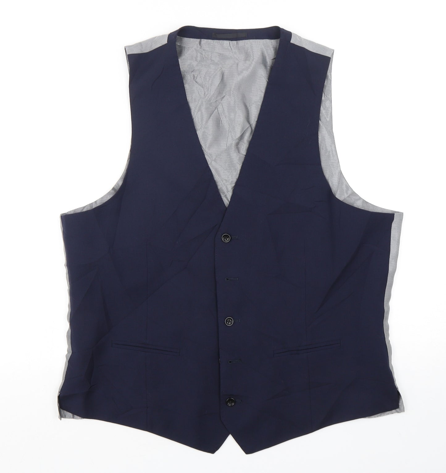 Samuel Slater Mens Blue  Wool Jacket Suit Waistcoat
