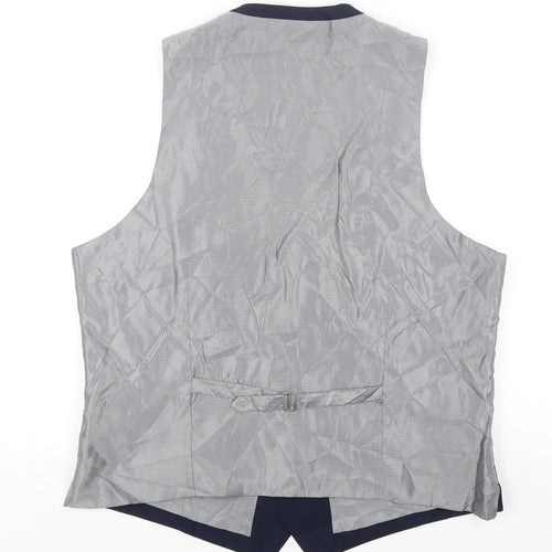 Samuel Slater Mens Blue  Wool Jacket Suit Waistcoat