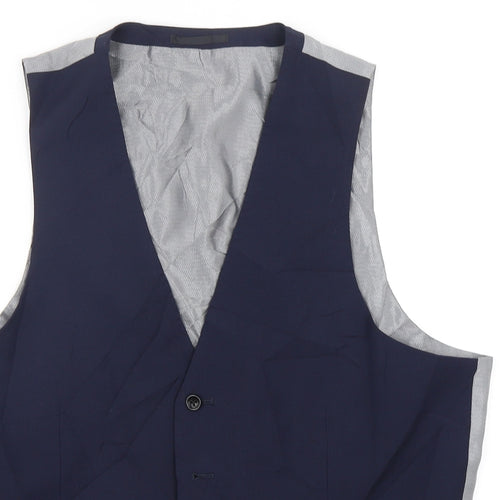 Samuel Slater Mens Blue  Wool Jacket Suit Waistcoat