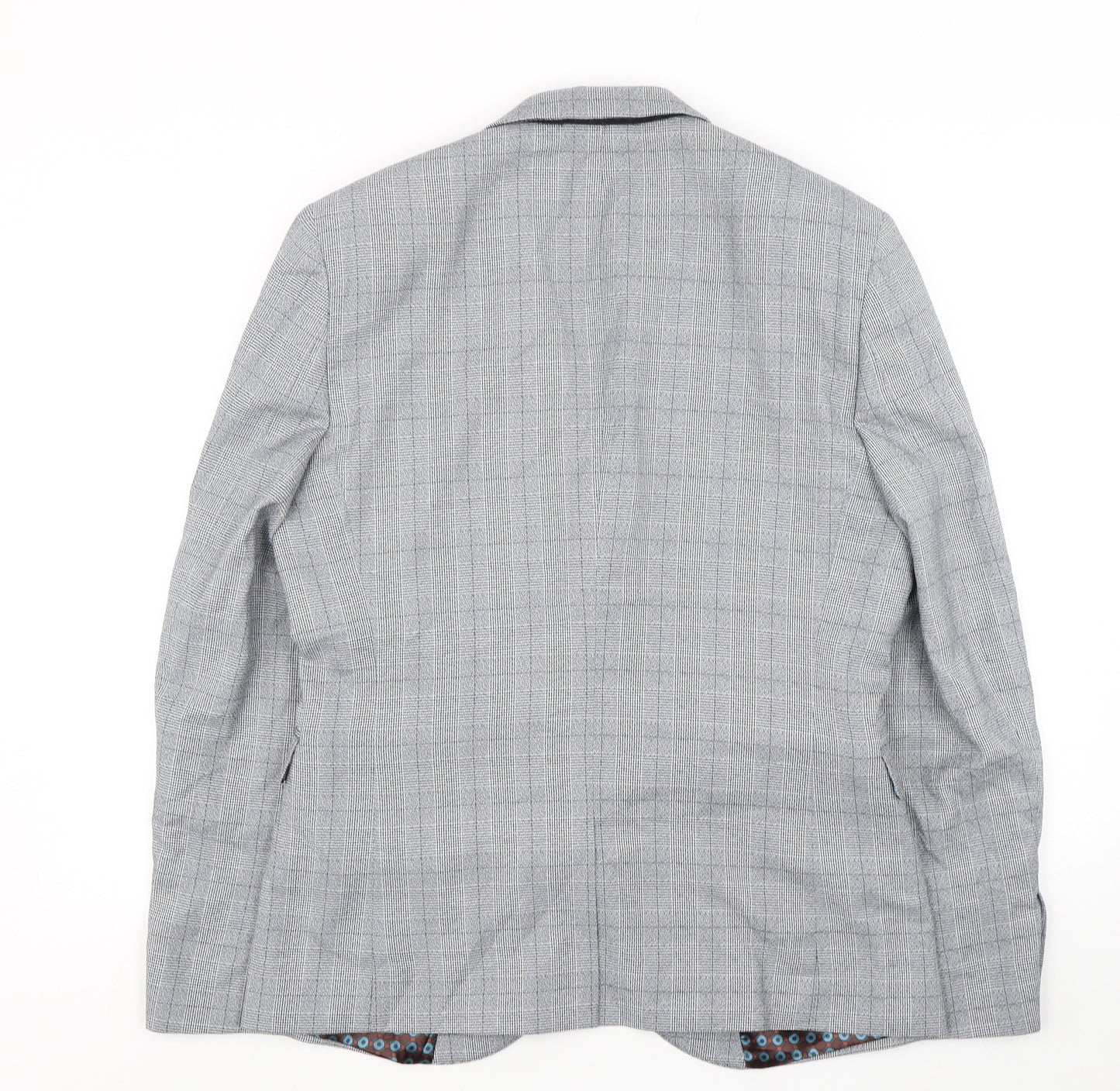 NEXT Mens Grey Houndstooth Polyester Jacket Suit Jacket