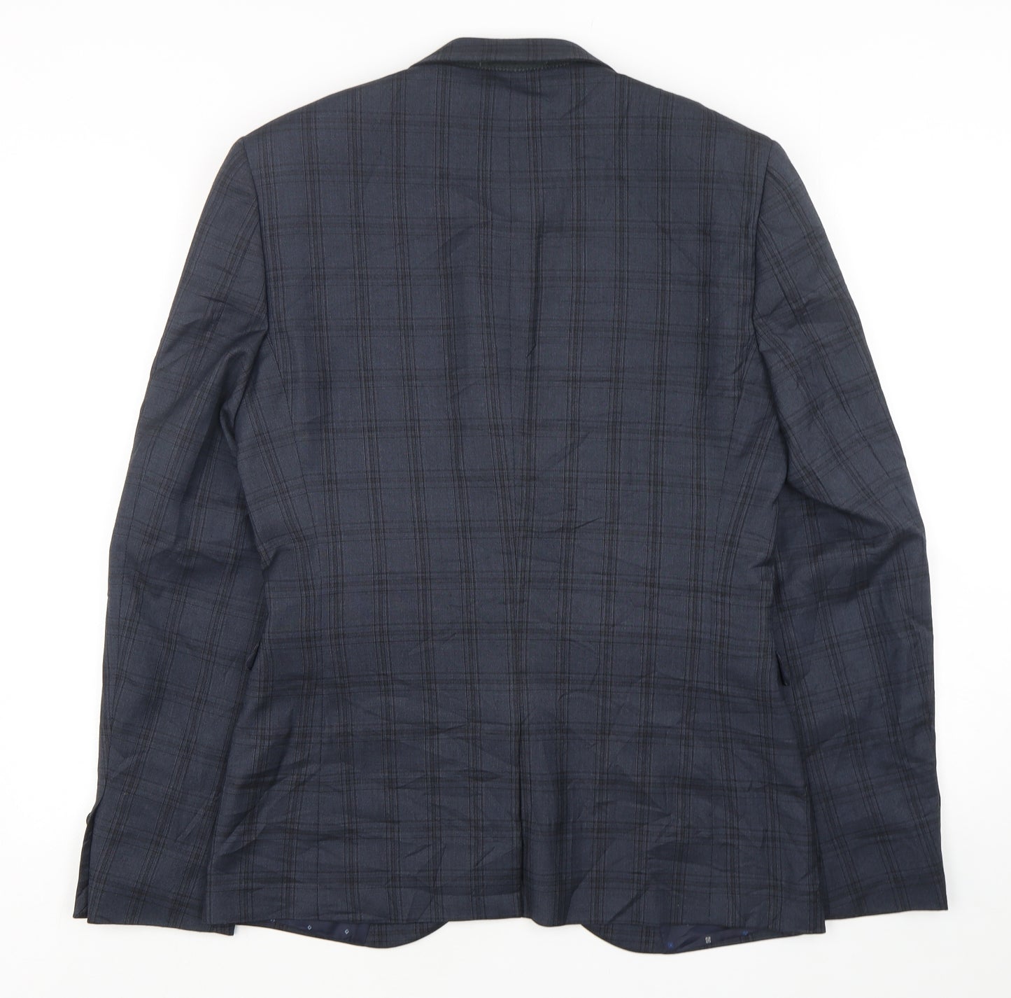 NEXT Mens Blue Check Polyester Jacket Suit Jacket
