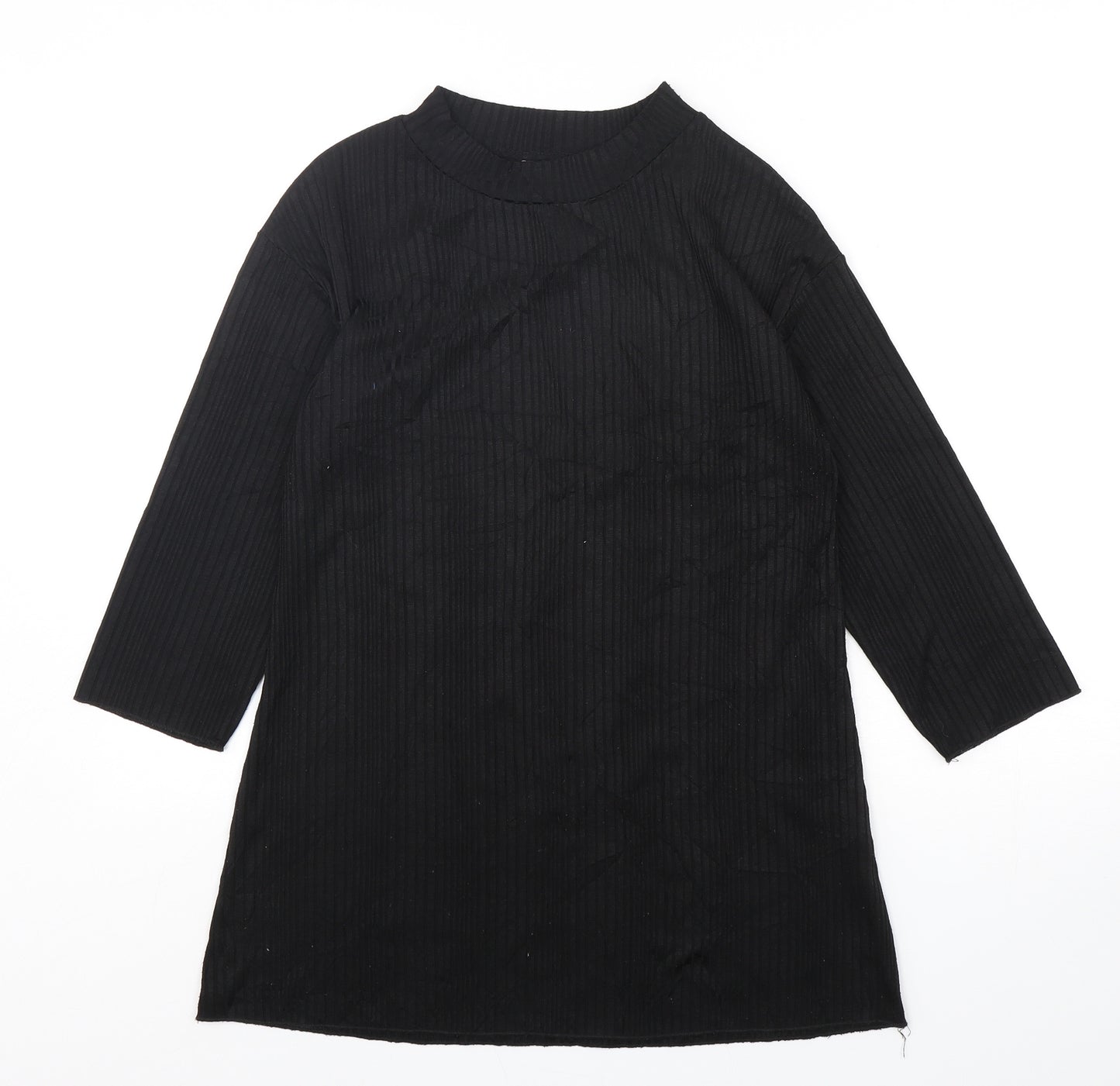 Papaya Womens Black Round Neck  Polyester Pullover Jumper Size 10