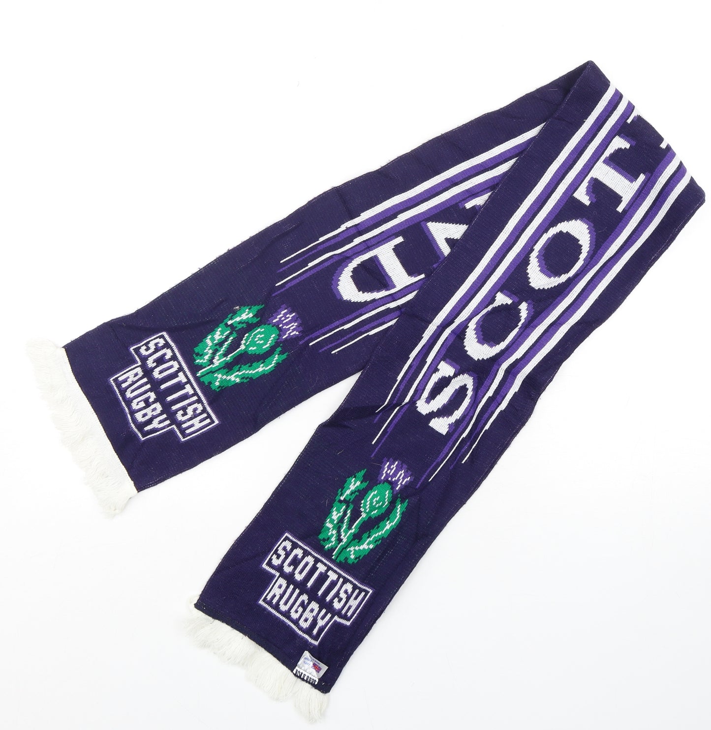 Preworn Mens Purple  Acrylic Scarf  Size Regular   - Scotland Rugby