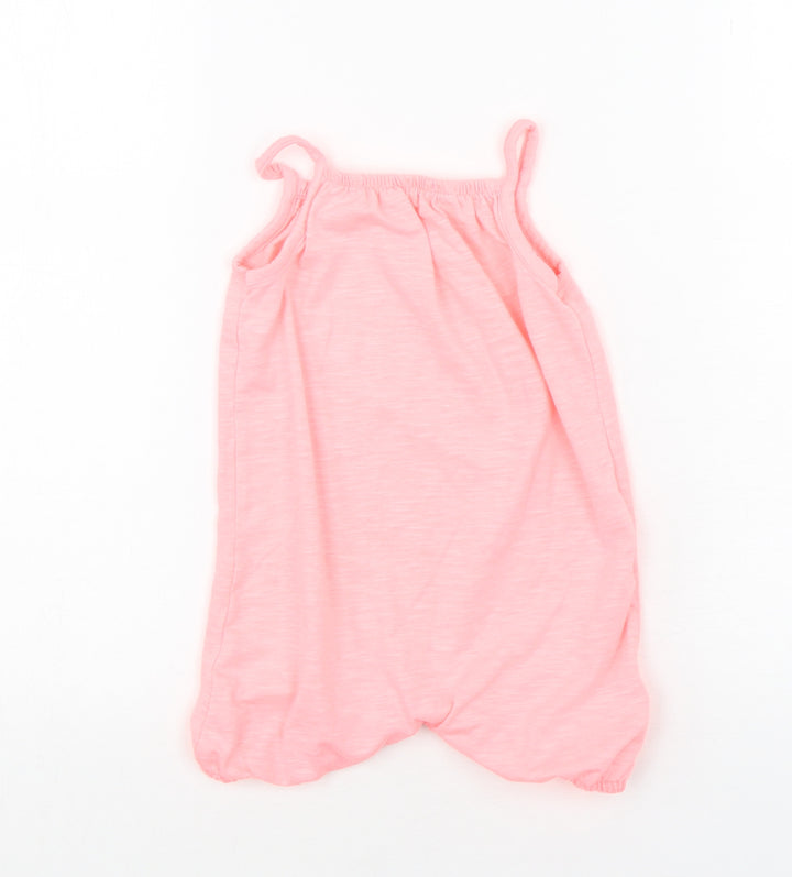 F&F Girls Pink Polyester Dungaree One-Piece Size 9-12 Months