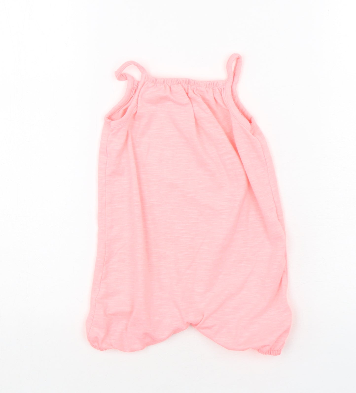 F&F Girls Pink  Polyester Dungaree One-Piece Size 9-12 Months