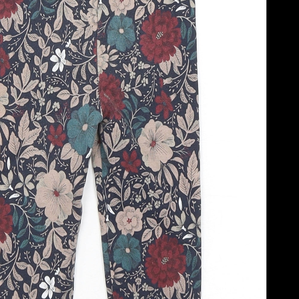 TU Girls Multicoloured Floral Cotton Sweatpants Trousers Size 9-12 Months