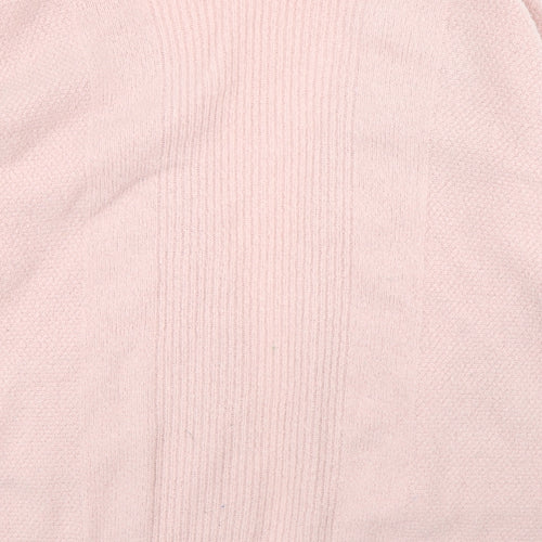 New Look Womens Pink V-Neck  Acrylic Cardigan Jumper Size 12