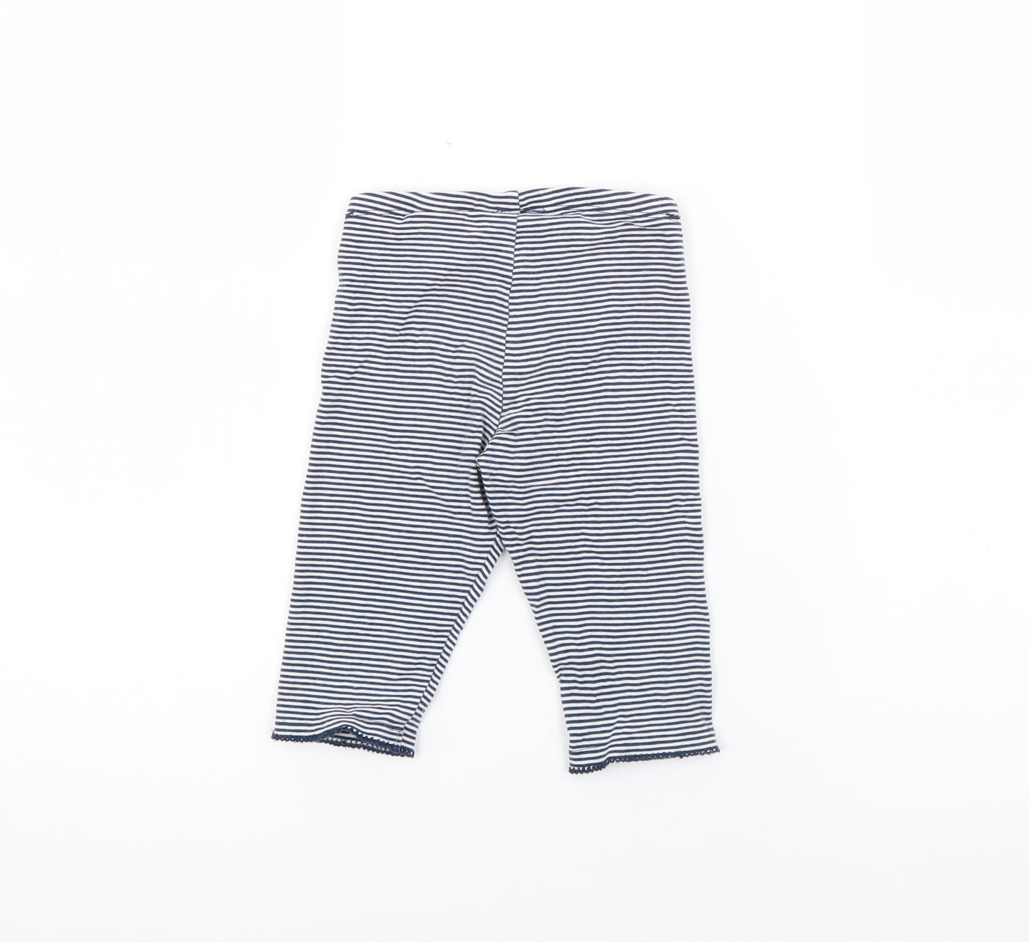 H&M Girls Blue Striped Cotton Pedal Pusher Trousers Size 2 Years  Regular