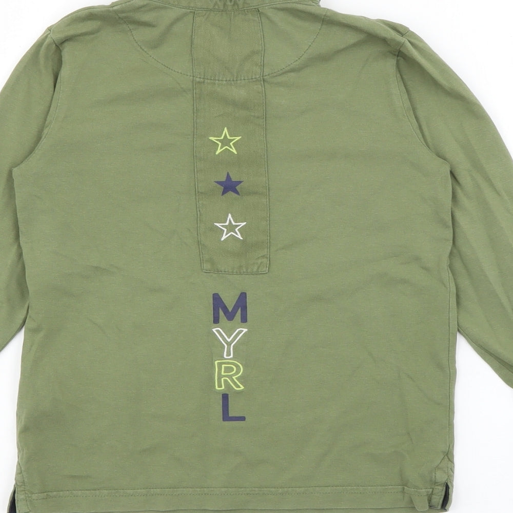 Mayoral Boys Green  Cotton Pullover Polo Size 6 Years Collared Button