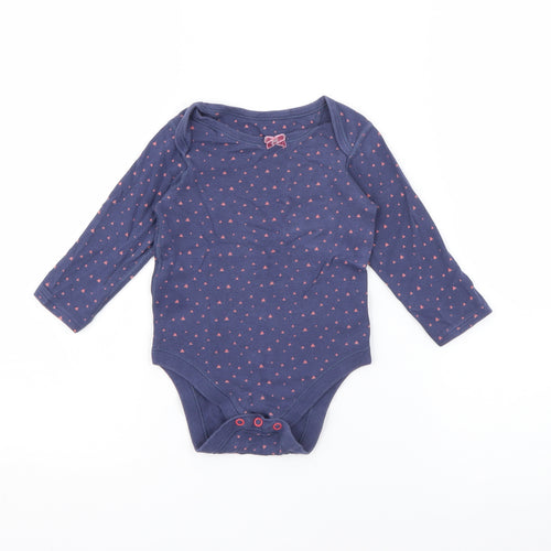 Marks and Spencer Baby Blue Geometric Cotton Pullover T-Shirt Size 12-18 Months Crew Neck Snap
