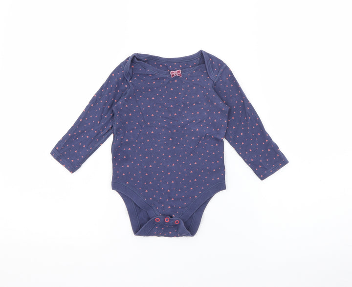 Marks and Spencer Baby Blue Geometric Cotton Pullover T-Shirt Size 12-18 Months Crew Neck Snap
