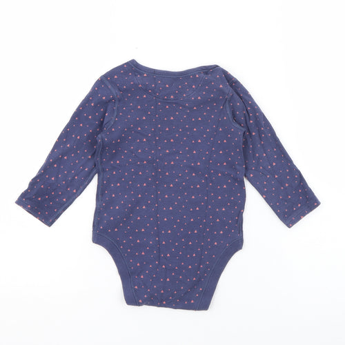 Marks and Spencer Baby Blue Geometric Cotton Pullover T-Shirt Size 12-18 Months Crew Neck Snap