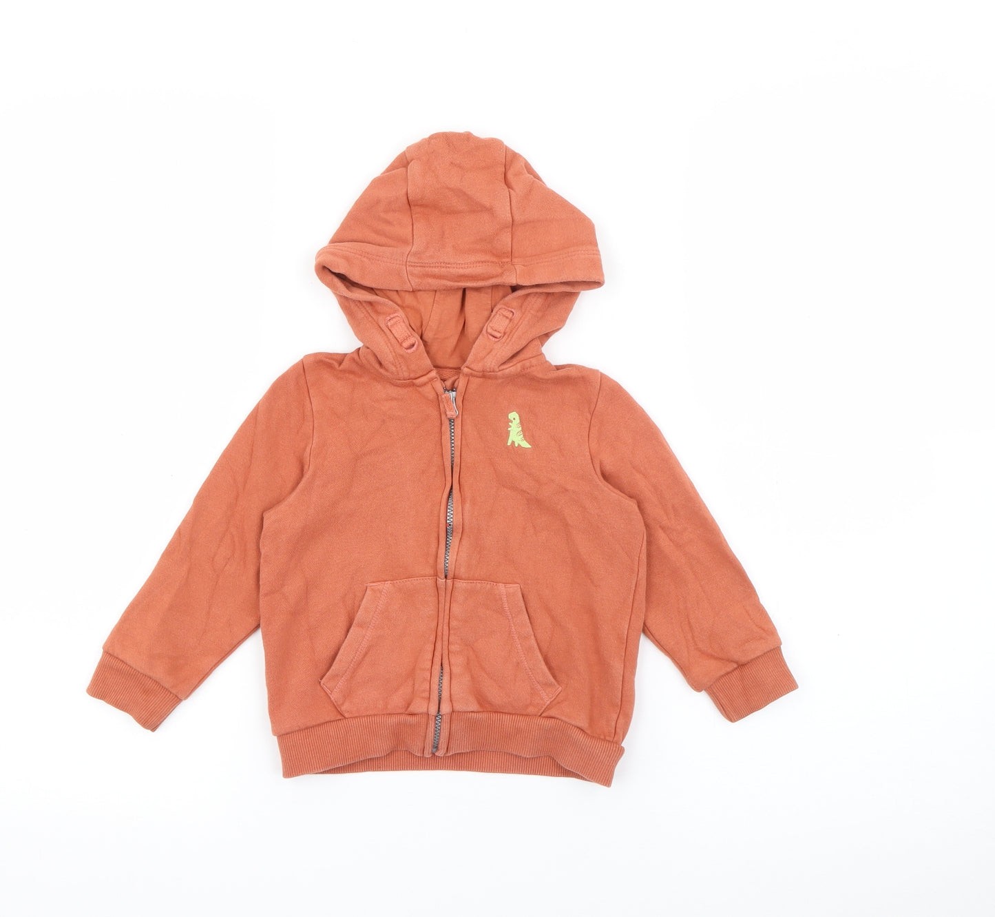 F&F Baby Orange   Jacket  Size 12-18 Months   Zip - Dinosaur