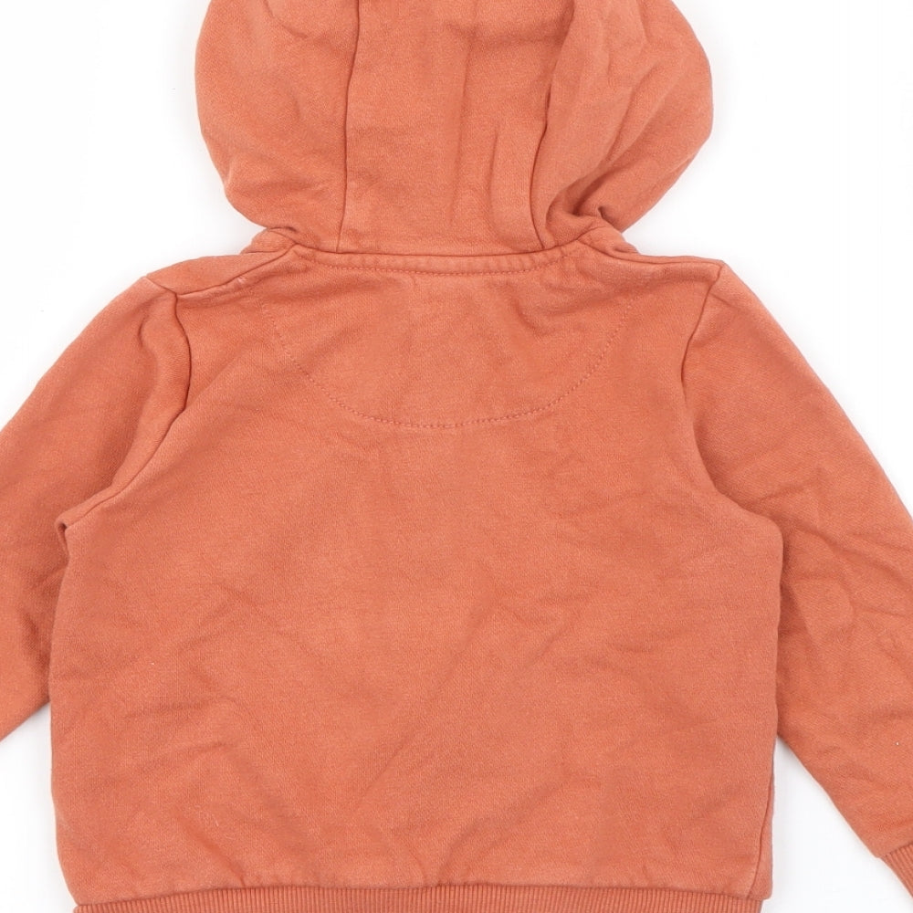 F&F Baby Orange   Jacket  Size 12-18 Months   Zip - Dinosaur