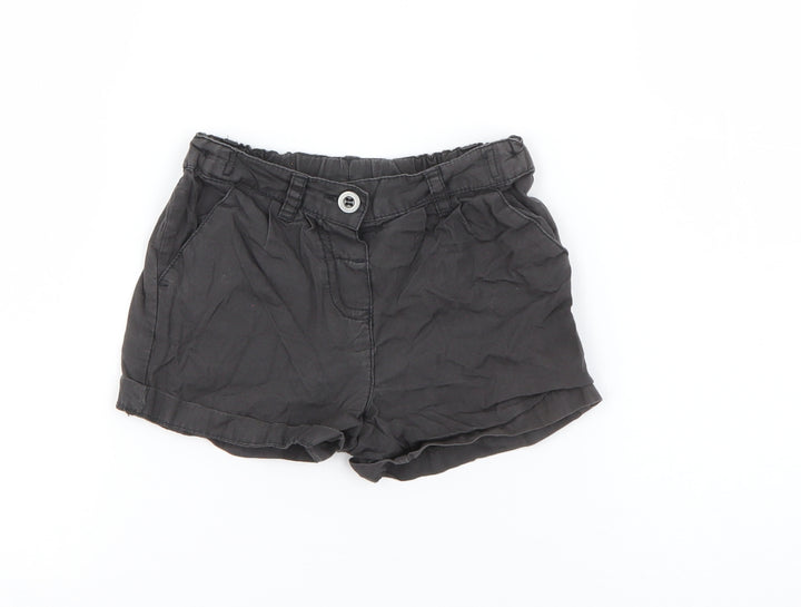 NEXT Baby Grey Cotton Cropped Trousers Size 9-12 Months Button