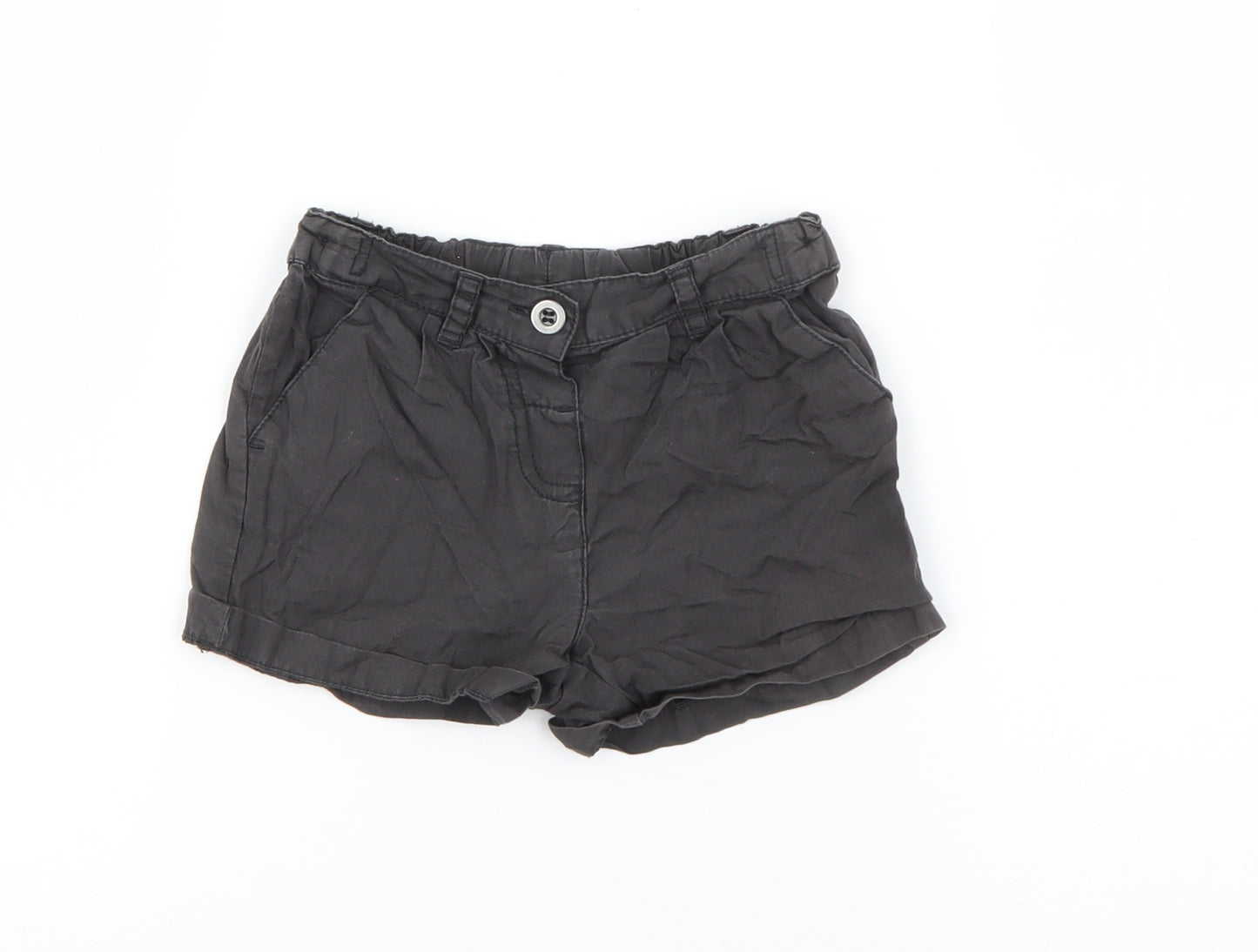 NEXT Baby Grey  Cotton Cropped Trousers Size 9-12 Months  Button