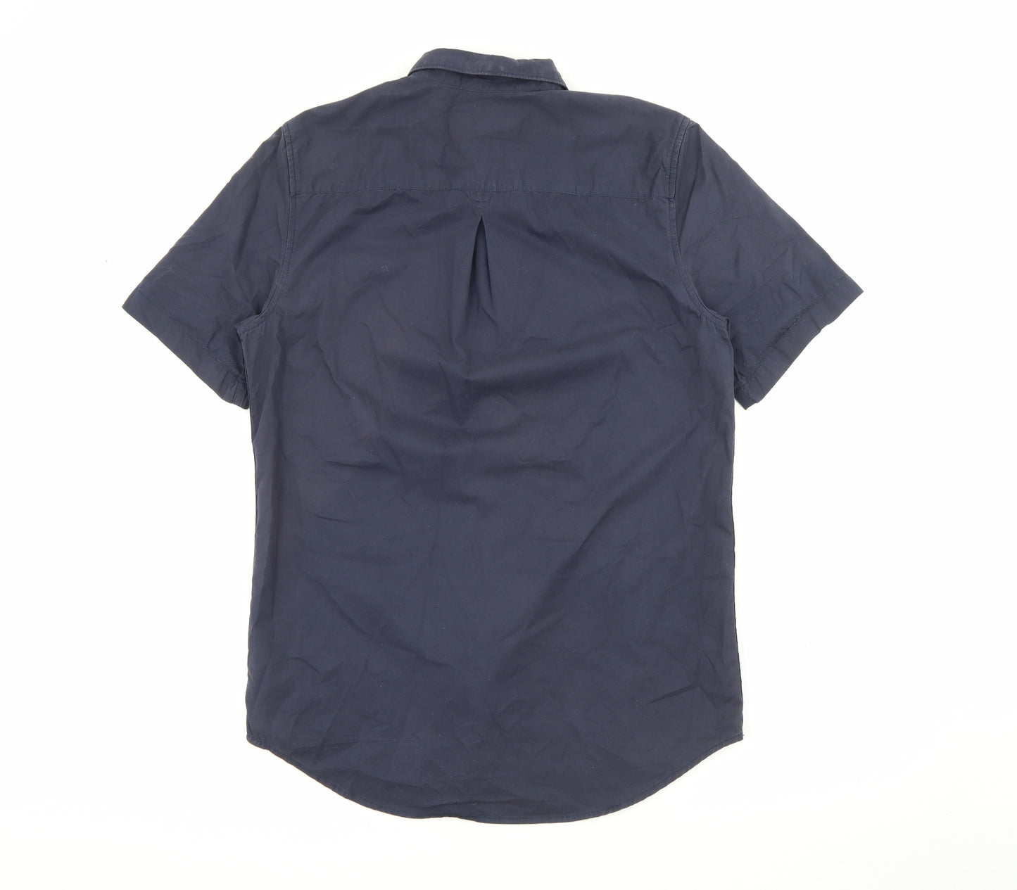 River Island Mens Blue  Cotton  Button-Up Size S Collared Button