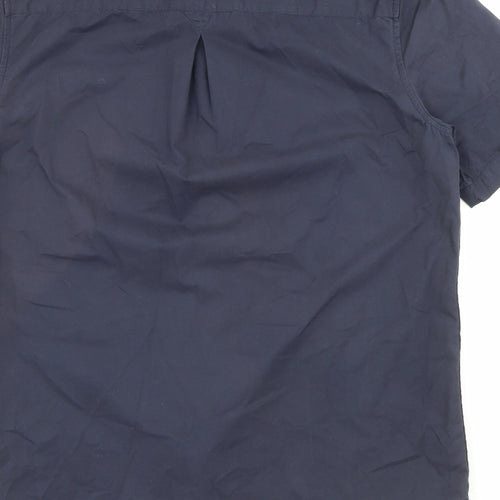 River Island Mens Blue  Cotton  Button-Up Size S Collared Button