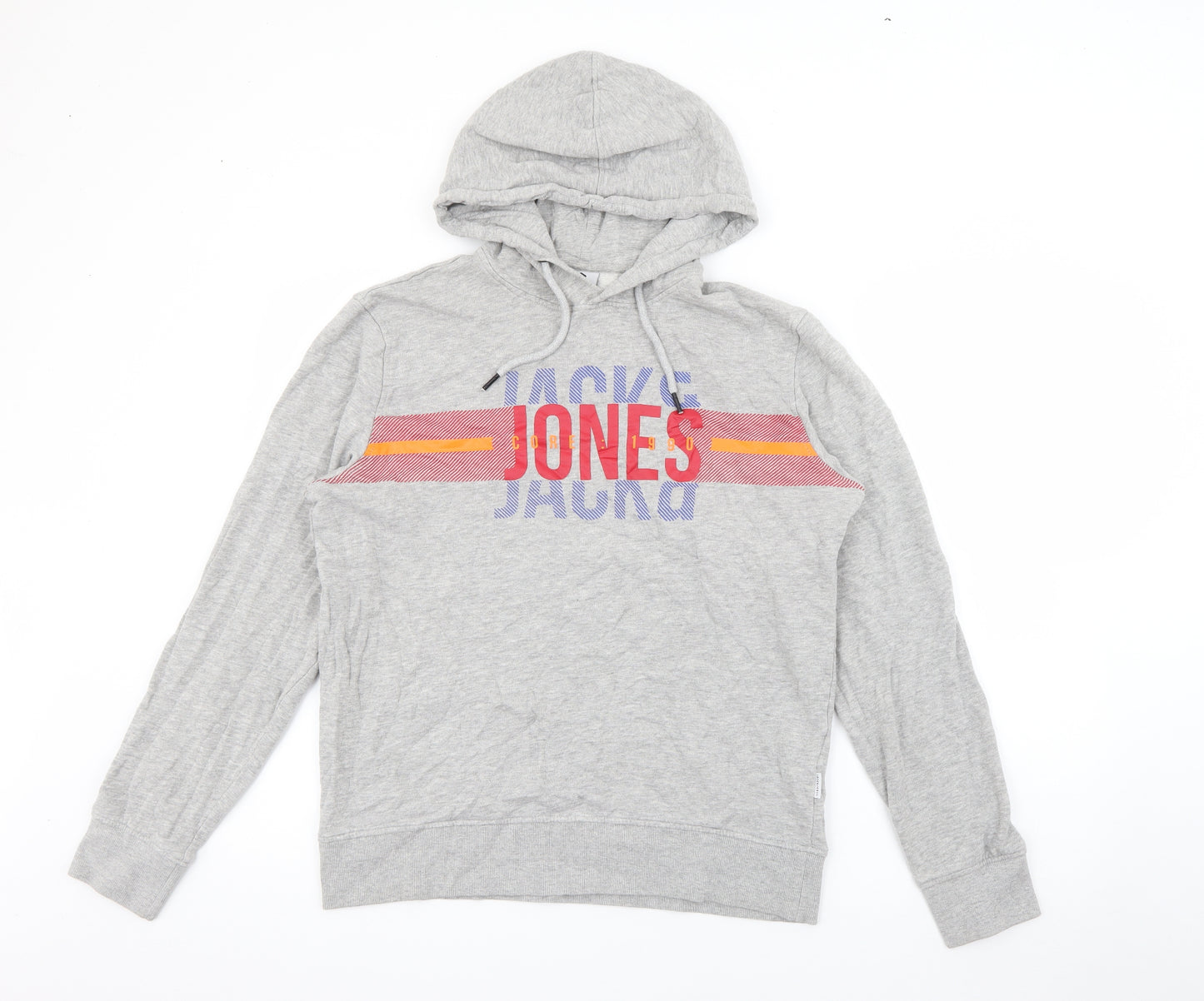 Jacki & Jones Mens Grey  Cotton Pullover Hoodie Size M