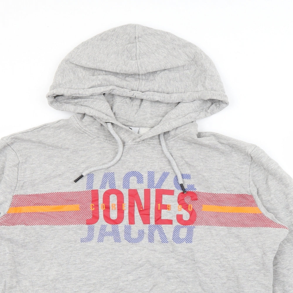 Jacki & Jones Mens Grey  Cotton Pullover Hoodie Size M