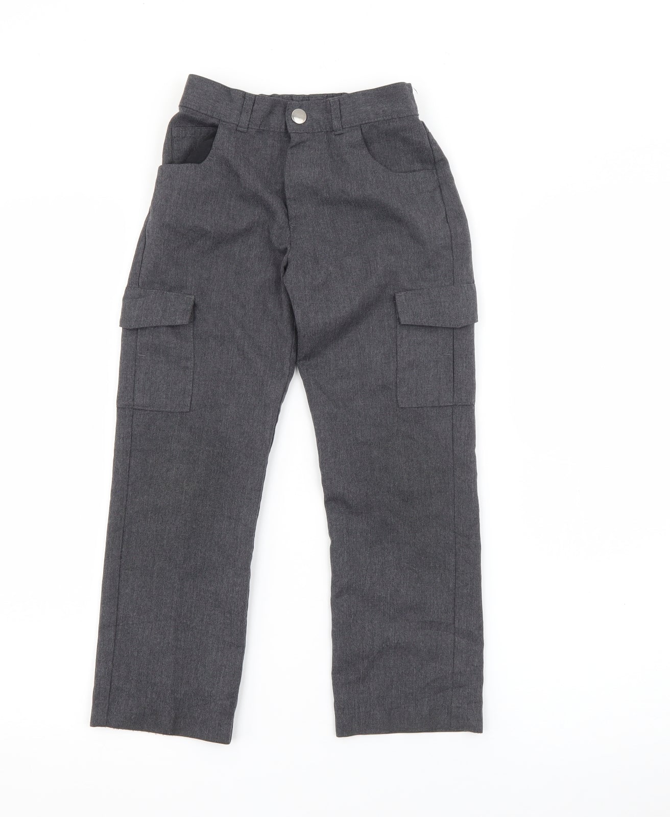 George Boys Grey  Polyester Cargo Trousers Size 6-7 Years  Regular Button