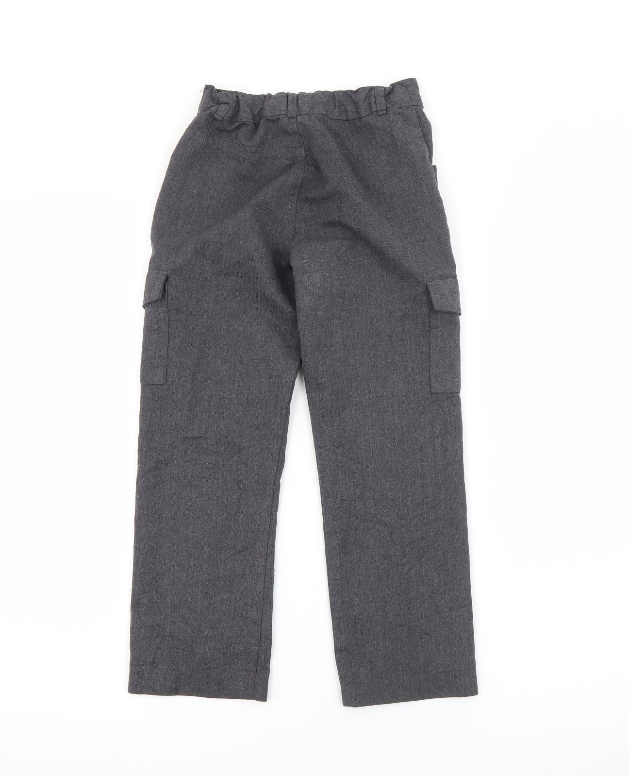 George Boys Grey  Polyester Cargo Trousers Size 6-7 Years  Regular Button