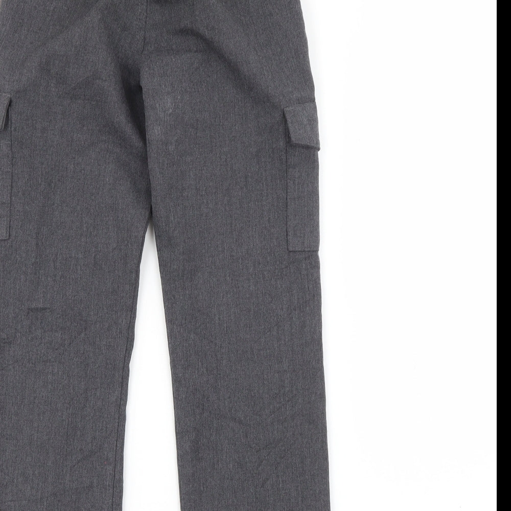 George Boys Grey  Polyester Cargo Trousers Size 6-7 Years  Regular Button