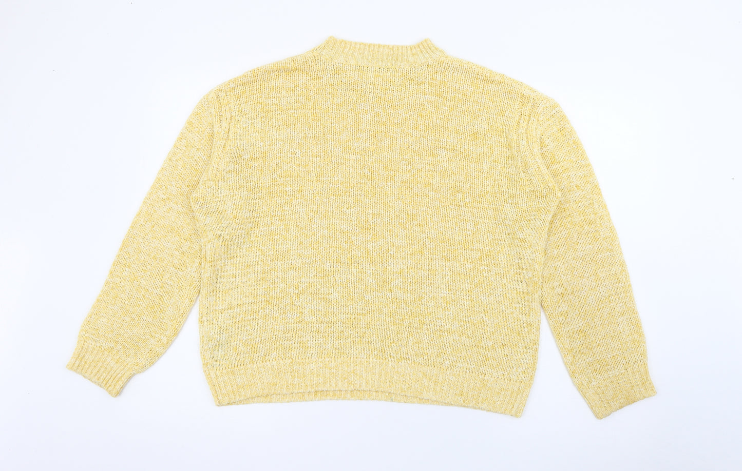 Marks and Spencer Womens Yellow Crew Neck  Acrylic Pullover Jumper Size M