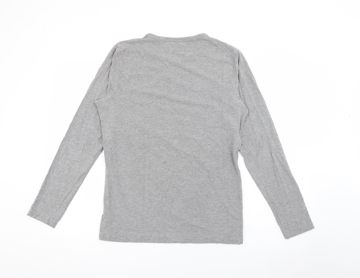 JACK & JONES Mens Grey  Cotton  T-Shirt Size M Crew Neck