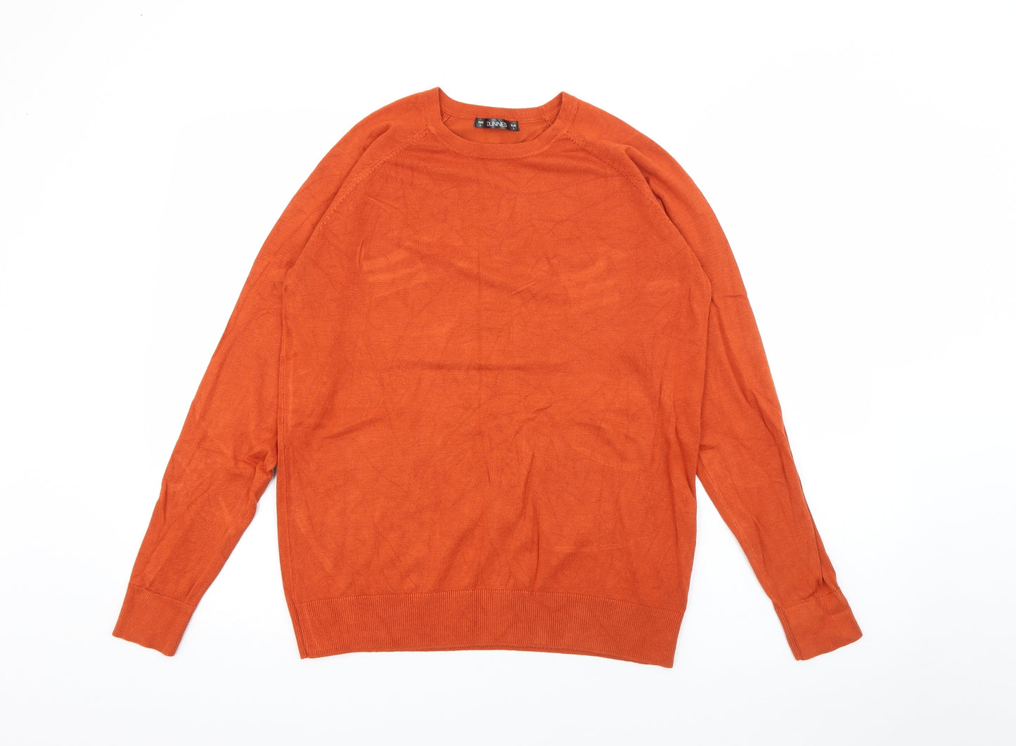 Dunnes Stores Womens Orange Crew Neck  Viscose Pullover Jumper Size L