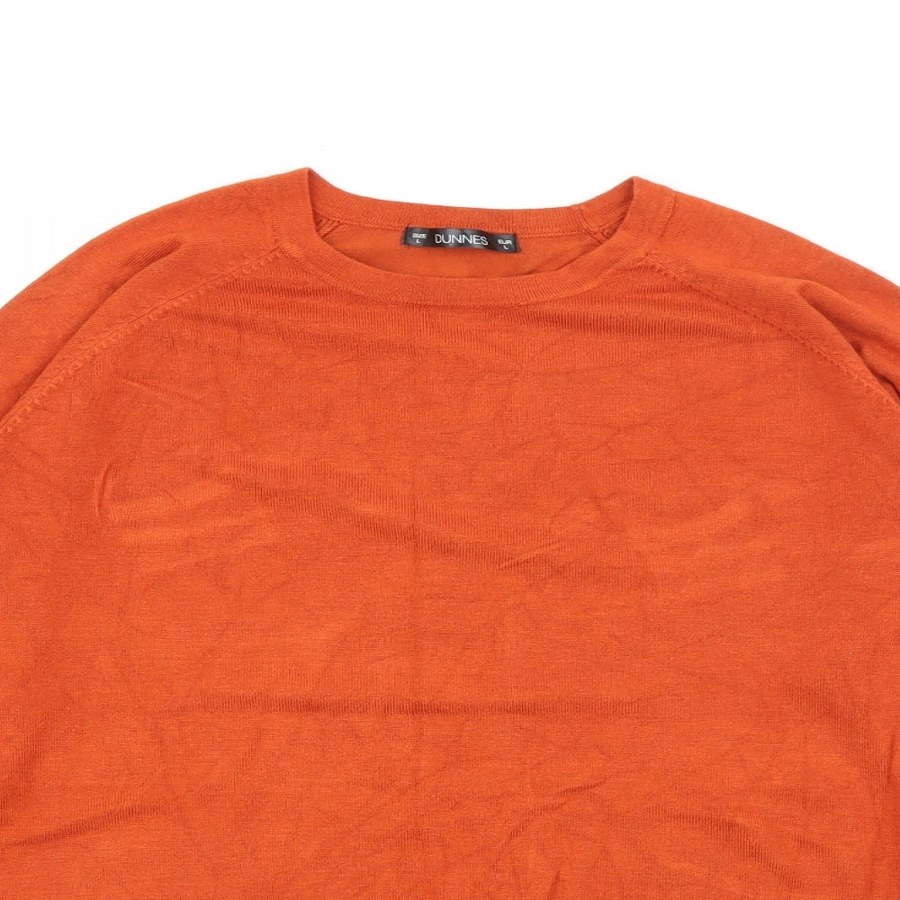 Dunnes Stores Womens Orange Crew Neck  Viscose Pullover Jumper Size L