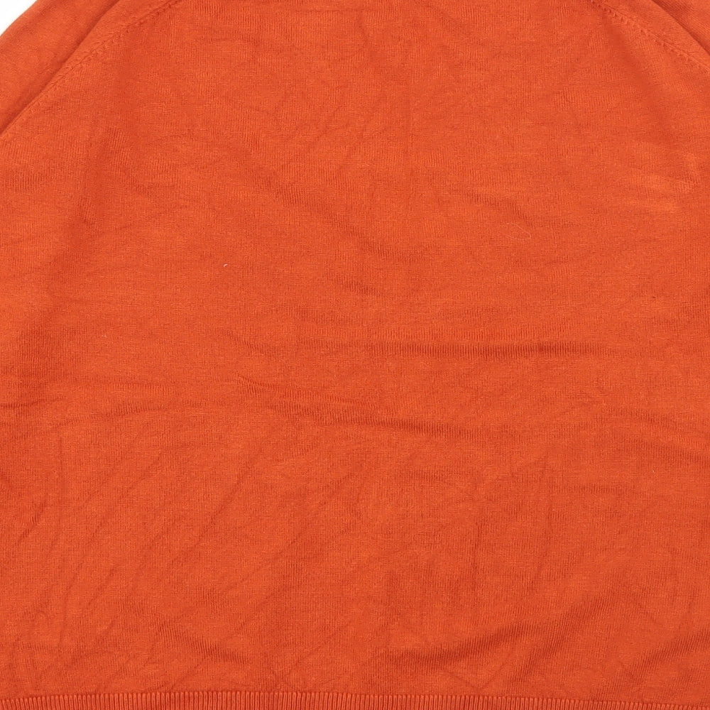 Dunnes Stores Womens Orange Crew Neck  Viscose Pullover Jumper Size L