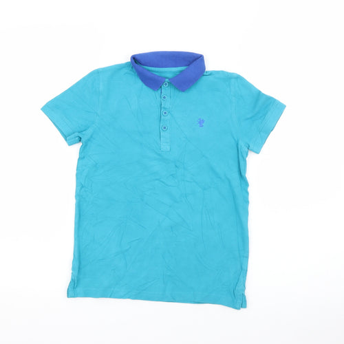 NEXT Boys Blue  Cotton Pullover Polo Size 9 Years Collared Button