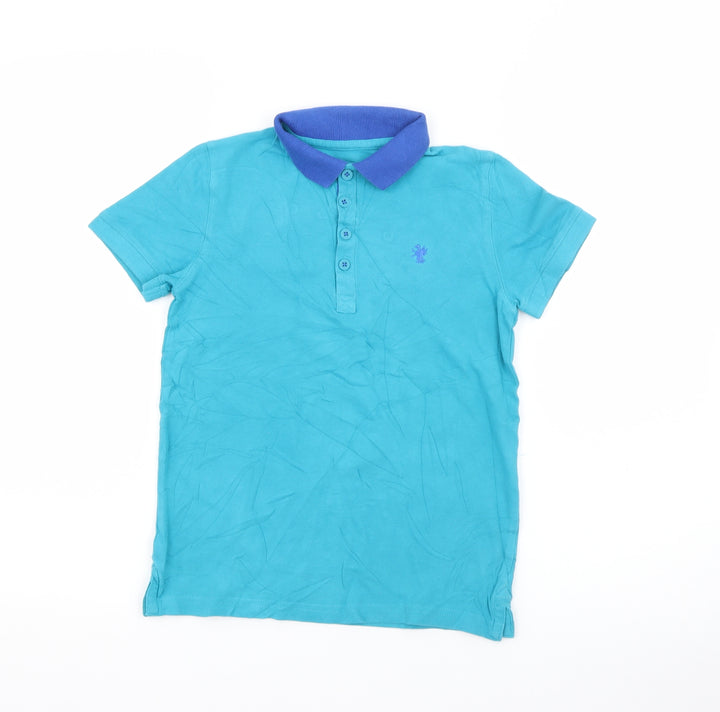 NEXT Boys Blue  Cotton Pullover Polo Size 9 Years Collared Button