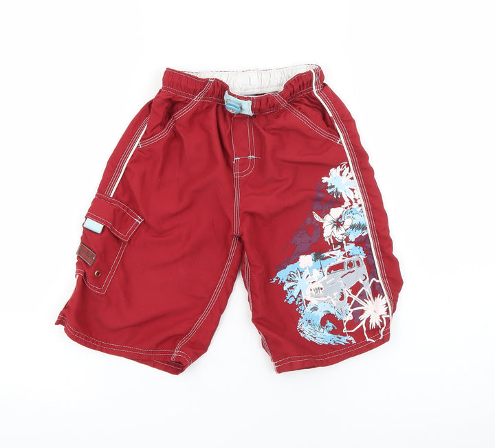 Pumpkin Patch Boys Red Polyester Cargo Shorts Size 4 Years Regular
