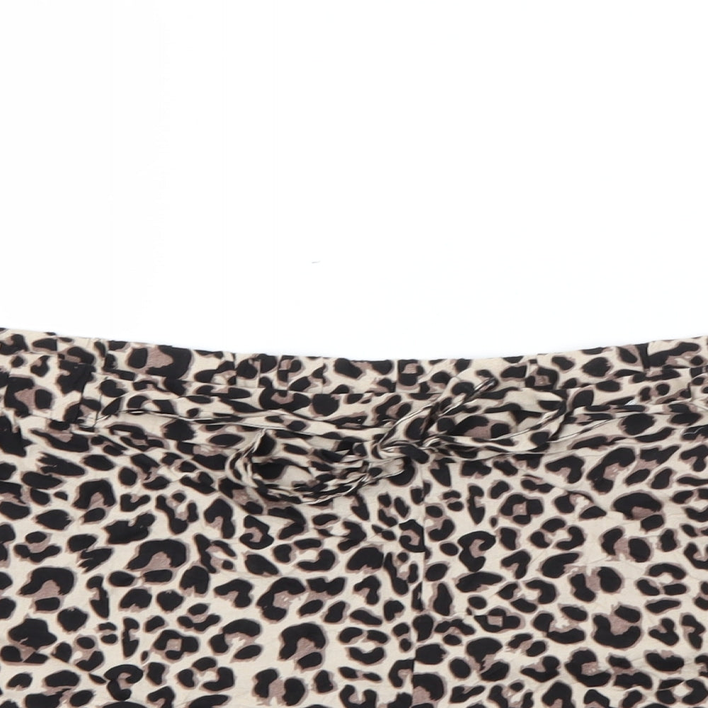 Primark Womens Beige Animal Print Viscose Capri Lounge Pants Size 14