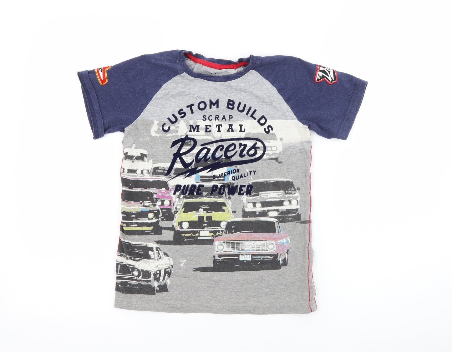 TU Boys Grey  Cotton Pullover T-Shirt Size 10 Years Crew Neck