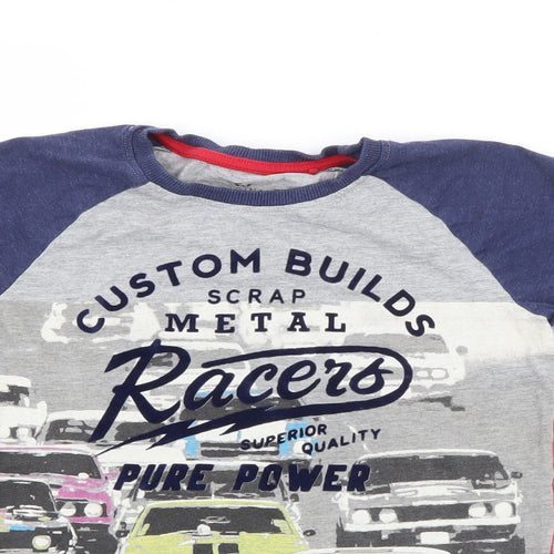 TU Boys Grey  Cotton Pullover T-Shirt Size 10 Years Crew Neck