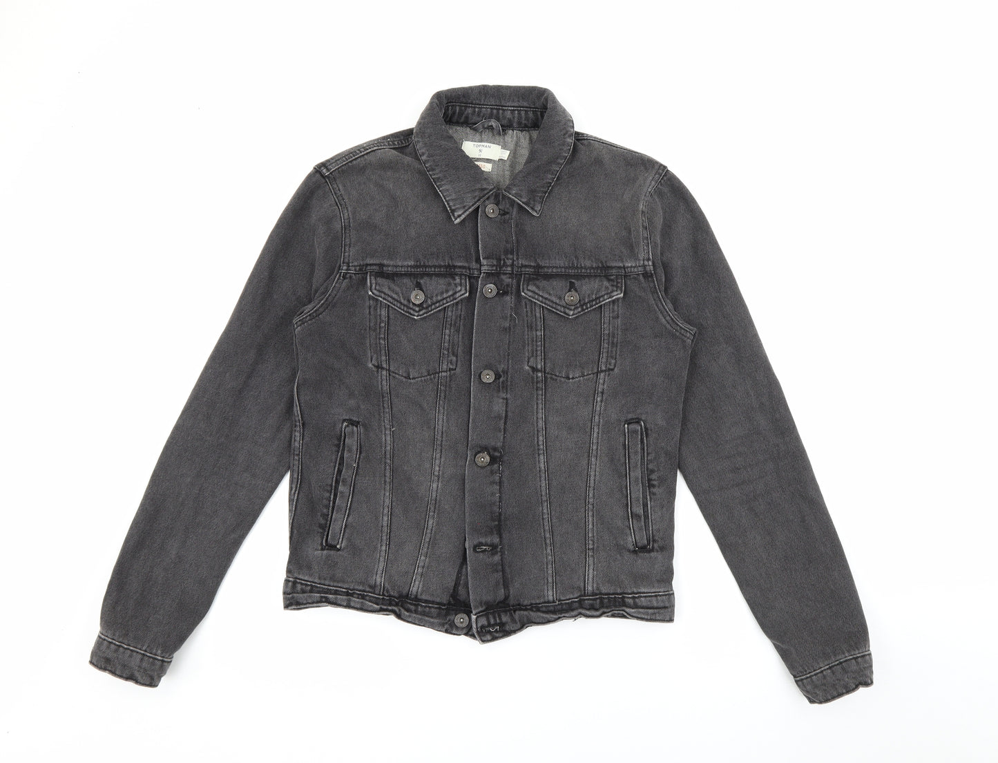 Topman Mens Black   Jacket  Size XS  Button