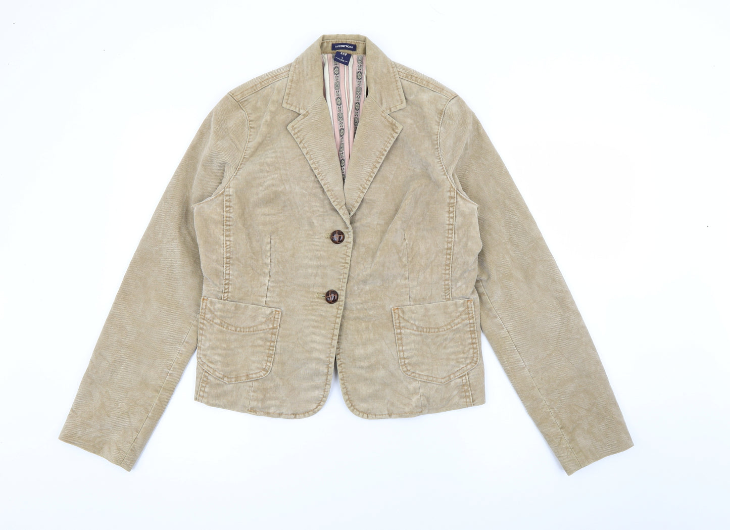 Gap Womens Beige  Cotton Jacket Blazer Size 8